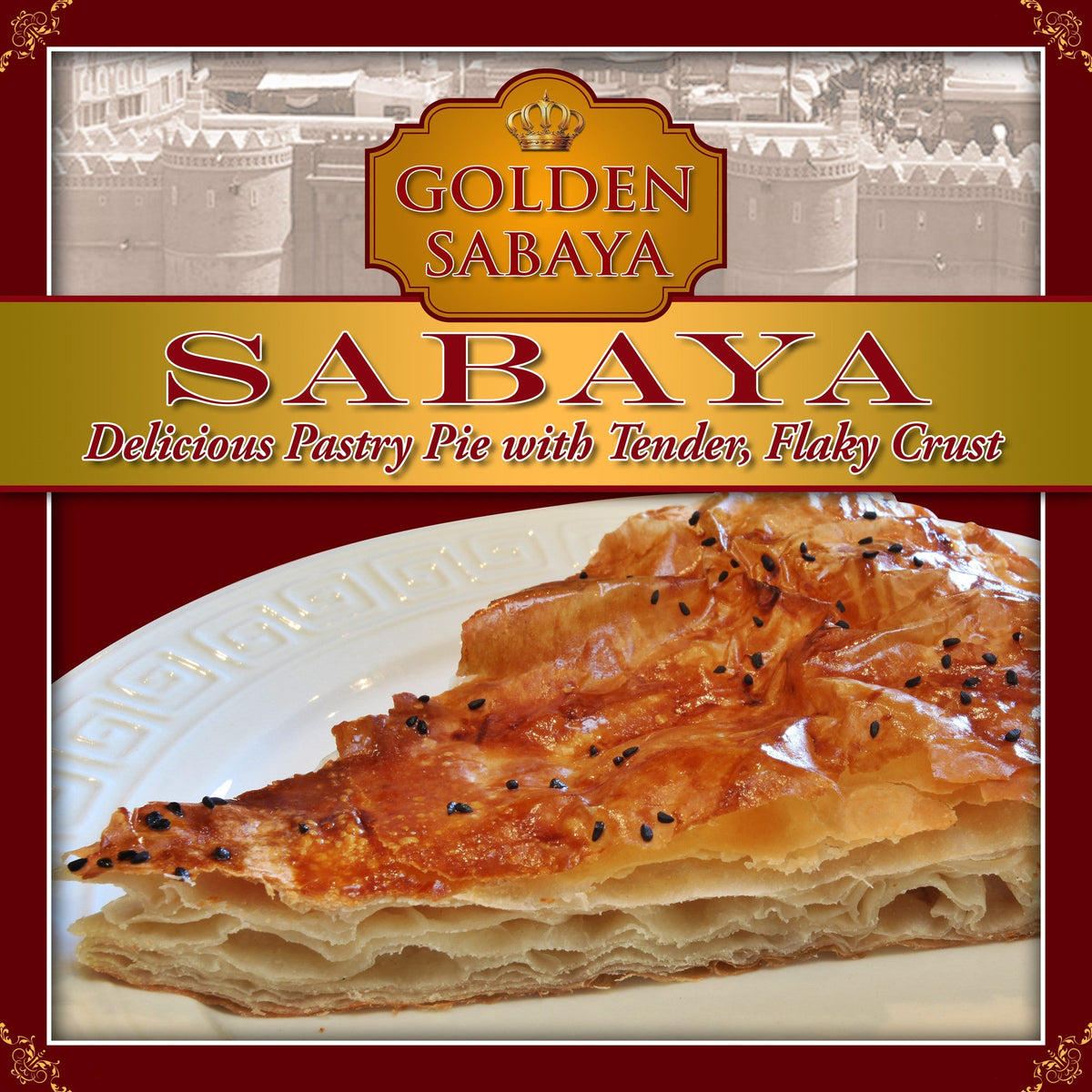 Golden Sabaya sabaya retail box: delicious pastry pie with tender, flaky crust